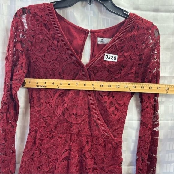Hollister Dress Womens Size Small Maroon Lace Long Sleeve , New With Tags - Picture 4 of 16